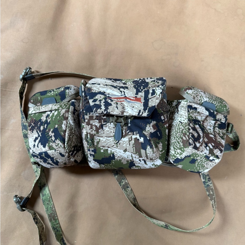 Green and Brown Belt Bag with Camouflage Design